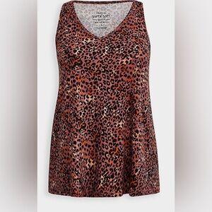 Torrid V Neck Sleep Tank Super Soft Rib Leopard size 3X